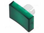 Actuator lens | 16mm | 51 | green | plastic | Face dim: 15.3x21.5mm