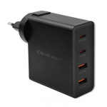 Qoltec GaN POWER PRO charger | 2xUSB-C | 2xUSB  | 130W | 5-20V | 1.5-5A | PD | Laptop | Smartfon | Black