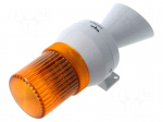 Signaller: lighting-sound | 24VDC | horn,flashing light | orange