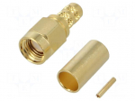 Connector: SMA | plug | male | straight | for cable | crimped | brass | 50&Omega;