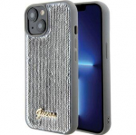 Back panel cover Guess - iPhone 15 HC SEQUIN SCRIPT METAL Silver