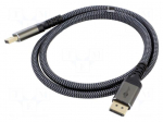 Cable | DisplayPort plug,both sides | textile | DisplayPort 2.1