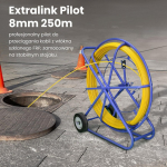 Extralink Pilot 8mm 250m | Pilot do przeciągania kabli | wł&oacute;kno szklane FRP, śr. 8mm, dł. 250m, ż&oacute;łty (EX.30905)