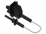 Test lead | 10A | banana plug 4mm,crocodile clip | insulated | black