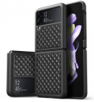 Back panel cover Dux Ducis Samsung Galaxy Z Flip 4 leather case Venice Black