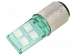 LED lamp | green | BA15D | 24VDC | 24VAC