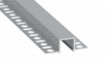 LED profile for LED strips, aluminum anodized, recessed, GAUDI, 3m