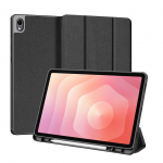 Book case Dux Ducis Galaxy Tab S11 Domo Series Tri-fold Stand PU Leather Tablet Cover Black