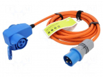 Extension lead | 3G2.5mm2 | 5m | rubber | orange | Sockets no: 2 | 16A