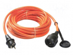 Extension lead | 3G2.5mm2 | 10m | PUR | orange | Sockets no: 1 | 16A