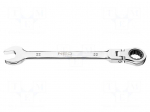Wrench: combination spanner | rattle,with joint | 22mm | L: 255mm