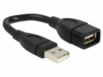 Cable | USB 2.0 | USB A socket,USB A plug | 0.15m | black | &Oslash;cable: 5mm