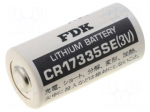 Battery: lithium | 3V | 2/3A,2/3R23 | &Oslash;17x33.5mm | 1800mAh