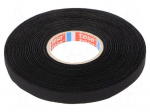 Fabric tape | PET wool | W: 9mm | L: 25m | black