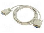 Cable | D-Sub 9pin socket,both sides | Len: 1.8m | beige | null-modem