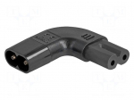 Adapter | IEC C7 female,IEC C8 male | angular | 2.5A | 250V