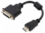 Adapter | DVI-I (24+5) socket,HDMI plug | single link | 0.2m | black