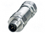 Connector: M12 | plug | PIN: 5 | 48V | straight | IP67 | screw terminal