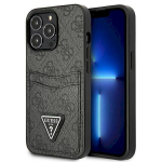 Guess GUHCP13LP4TPK Hardcase 4G Triangle Logo Cardslot for iPhone 13 Pro / 13 6,1" / black