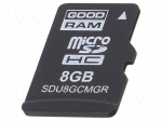 Memory card | industrial | MLC,SD Micro | 8GB | UHS I U1 | 0&divide;70&deg;C