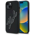 Karl Lagerfeld KLHCP15S3DRKSDLK 3D Rubber Signature Hardcase for iPhone 15 6.1" / black