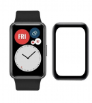 Fusion Nano 9H aizsargstikls pilnam ekrānam Huawei Watch Fit melns