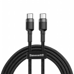 Baseus Halo datu pārsūtī&scaron;anas un uzlādes kabelis | USB-C uz USB-C | 60W | 2m | melns