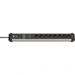 Brennenstuhl Premium-Protect-Line 8-way power strip (black/aluminium, 3 metres, 60,000A surge protection)