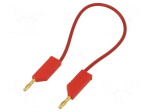 Test lead: single | 60VDC | 30VAC | 32A | Len: 250mm | red | brass | PVC