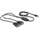DELOCK USB-kaabel A -> 2x D-Sub9 St/St 1.40m
