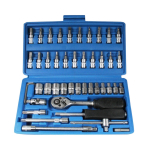 Benson Tools 46-Piece 1/4" Drive Socket and Bit Set with Satin Finish Cr-V