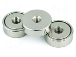 Magnet: permanent | NdFeB | 69N | &Oslash;: 20mm | H: 6mm | zinc plated steel