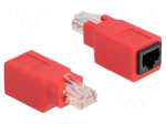 Adapter | Cat 5e | RJ45 socket,RJ45 plug | Connector colour: red