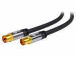 Cable | 75&Omega; | 1m | coaxial 9.5mm socket,coaxial 9.5mm plug | black