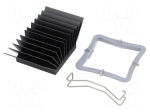 Heatsink: extruded | grilled | BGA | black | L: 32.5mm | W: 32.5mm