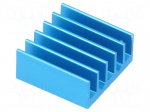 Heatsink: extruded | grilled | BGA | blue | L: 17mm | W: 17mm | H: 7.5mm