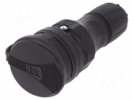Connector: AC supply | female | socket | 2P+PE | 250VAC | 16A | black