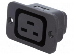 Connector: AC supply | socket | female | 10A | 250VAC | IEC 60320 | 45mm