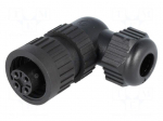 Connector: circular | plug | female | IP67 | CA | PIN: 4(3+1) | 3+PE | 400V