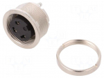 Connector: M16 | socket | female | soldering | PIN: 3 | 7A | 250V | straight