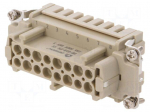 Connector: HDC | contact insert | female | DE | PIN: 16 | 16+PE | 16A | 500V