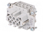 Connector: rectangular | female | Pitch: 44x27mm | 500V | 24A | PIN: 6