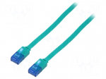 Patch cord | U/UTP | 6a | stranded | Cu | PVC | green | Len: 5m | 32AWG