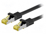 Patch cord | S/FTP | 6a | stranded | Cu | LSZH | black | 5m | 26AWG