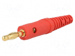 Plug | 4mm banana | 32A | 60VDC | red | Max.wire diam: 2.8mm