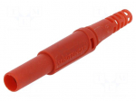 Plug | 4mm banana | 32A | 1kVDC | red | insulated | Max.wire diam: 2.5mm