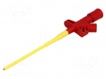 Clip-on probe | pincers type | 6A | red | Grip capac: max.3.5mm | 4mm