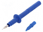 Test probe | 5A | blue | Socket size: 4mm | Plating: nickel plated