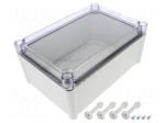 Enclosure: multipurpose | X: 188mm | Y: 278mm | Z: 130mm | SOLID | grey