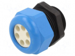 Cable gland | multi-hole | M32 | 1.5 | IP68 | polyamide | black-blue
